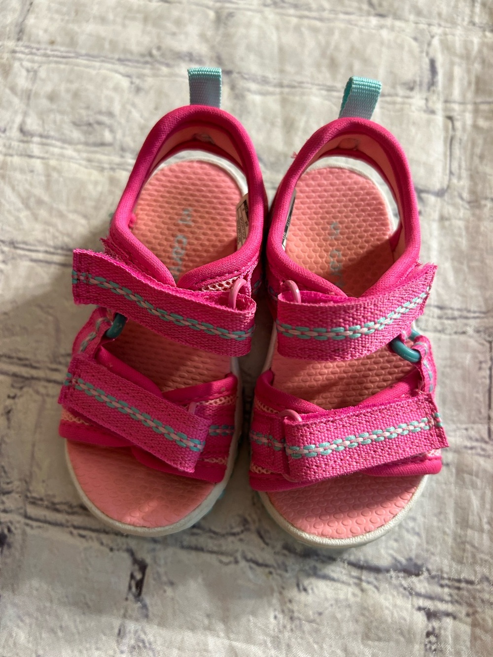 CARTER’S MOONY MESH ATHLETIC SANDALS WITH HOOK & LOOP VELCRO STRAPS PINK & BLUE